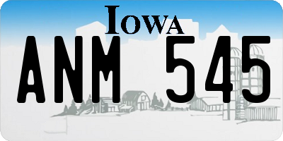 IA license plate ANM545