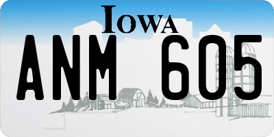 IA license plate ANM605