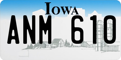 IA license plate ANM610