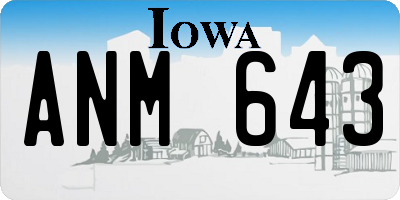 IA license plate ANM643