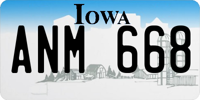 IA license plate ANM668