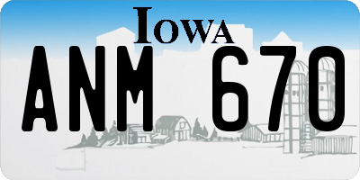 IA license plate ANM670