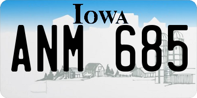 IA license plate ANM685