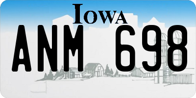 IA license plate ANM698