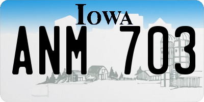 IA license plate ANM703