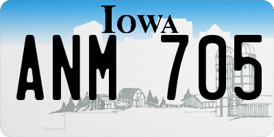 IA license plate ANM705