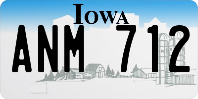 IA license plate ANM712