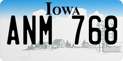 IA license plate ANM768