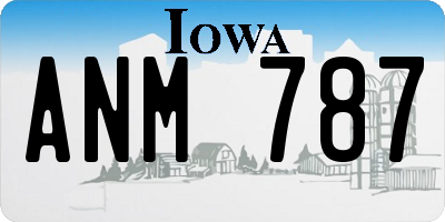 IA license plate ANM787
