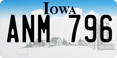 IA license plate ANM796