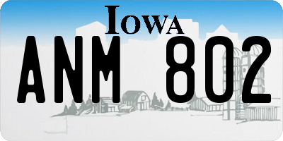 IA license plate ANM802