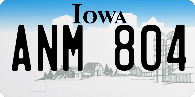 IA license plate ANM804