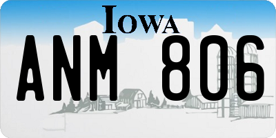 IA license plate ANM806