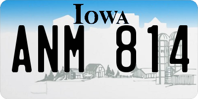 IA license plate ANM814