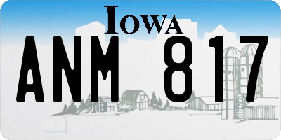 IA license plate ANM817