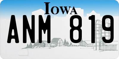 IA license plate ANM819