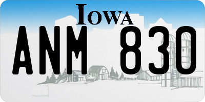 IA license plate ANM830