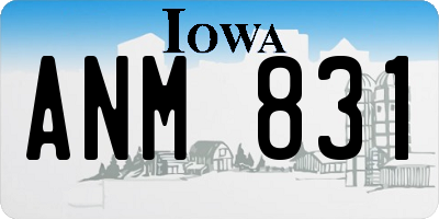 IA license plate ANM831