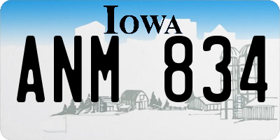 IA license plate ANM834