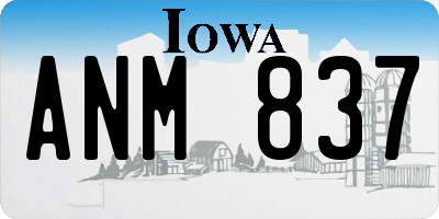 IA license plate ANM837