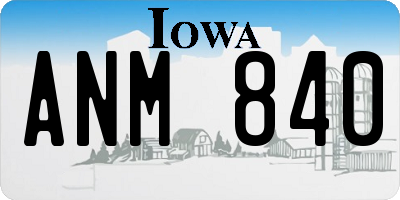 IA license plate ANM840