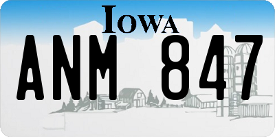 IA license plate ANM847