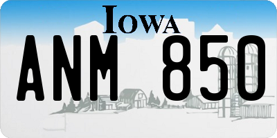 IA license plate ANM850