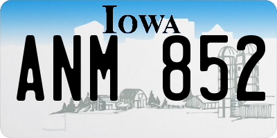 IA license plate ANM852