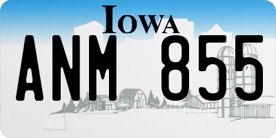 IA license plate ANM855