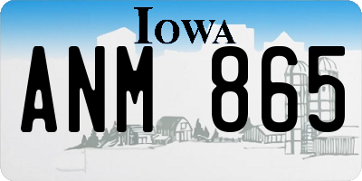 IA license plate ANM865