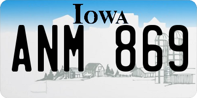 IA license plate ANM869