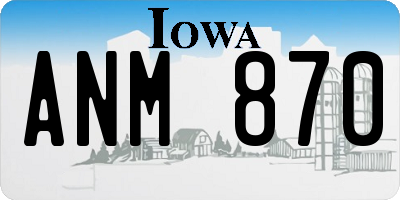 IA license plate ANM870