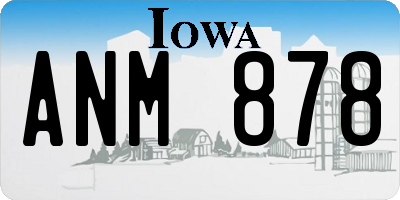 IA license plate ANM878
