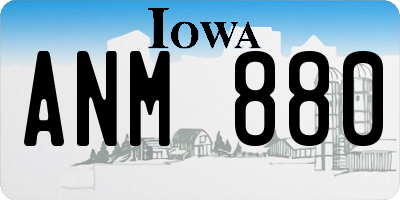IA license plate ANM880