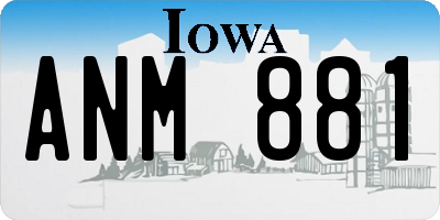 IA license plate ANM881