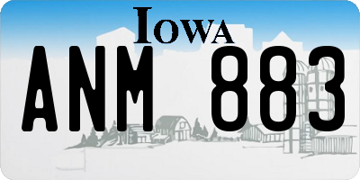 IA license plate ANM883
