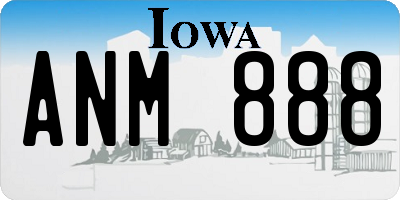 IA license plate ANM888