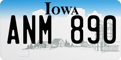 IA license plate ANM890