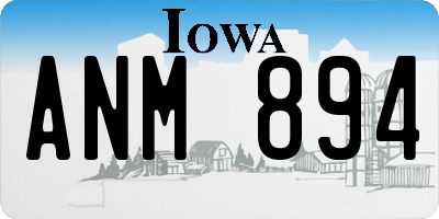 IA license plate ANM894