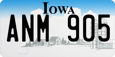 IA license plate ANM905