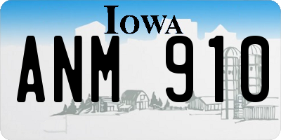 IA license plate ANM910