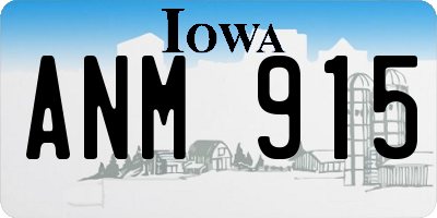 IA license plate ANM915