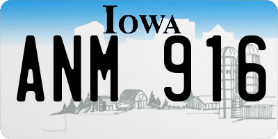 IA license plate ANM916