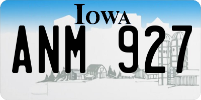 IA license plate ANM927