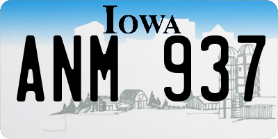 IA license plate ANM937