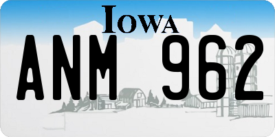 IA license plate ANM962