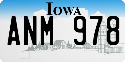 IA license plate ANM978