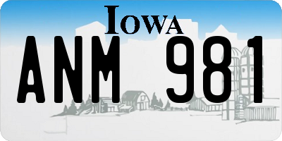 IA license plate ANM981