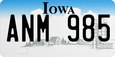 IA license plate ANM985