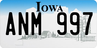 IA license plate ANM997